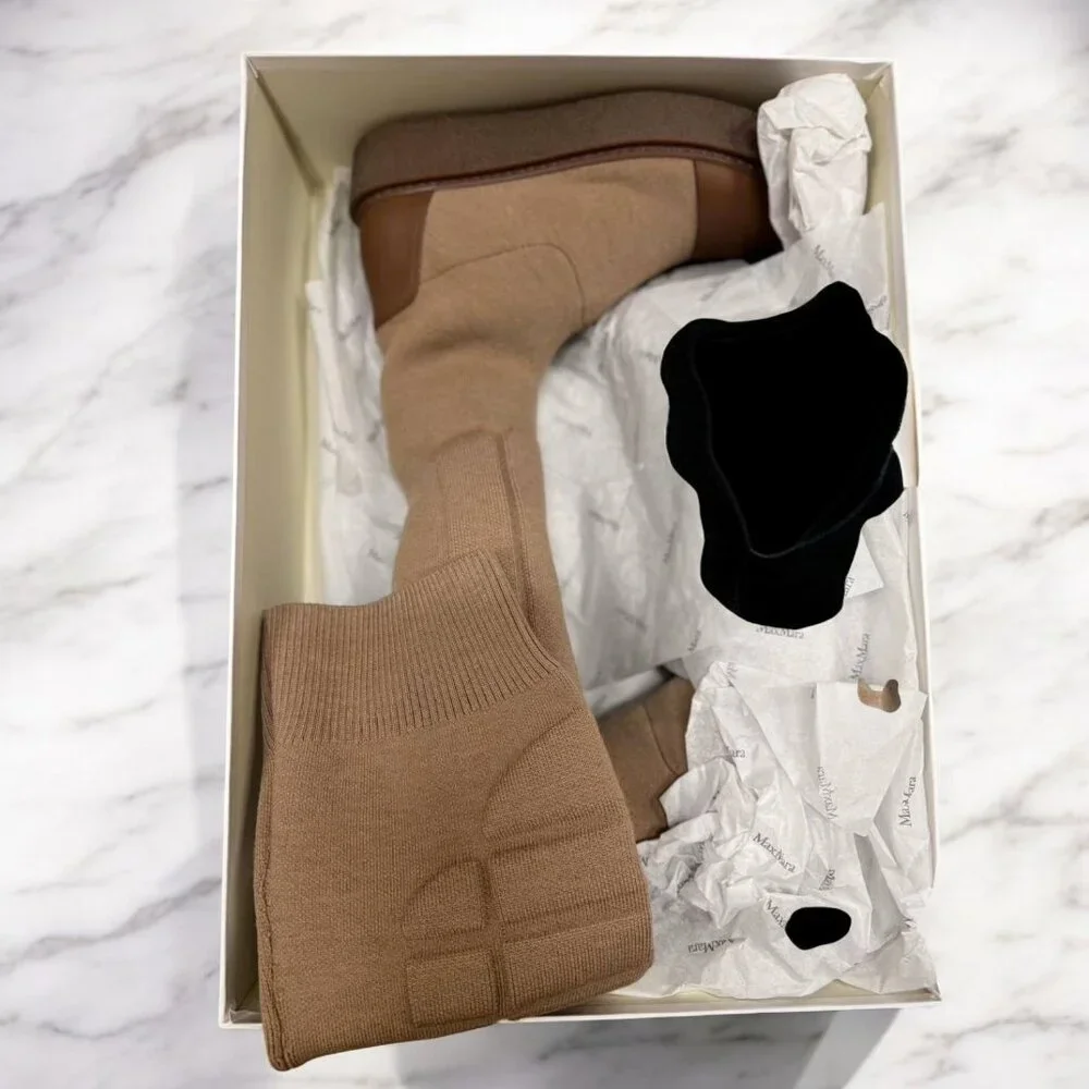 NIB Max Mara - Woolin knit over-the-knee boots